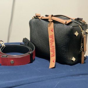 MCM Milano Leather Boston Bag